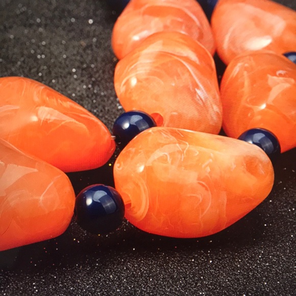 NWO- Beautiful bohemian necklace blue and orange - Picture 2 of 3